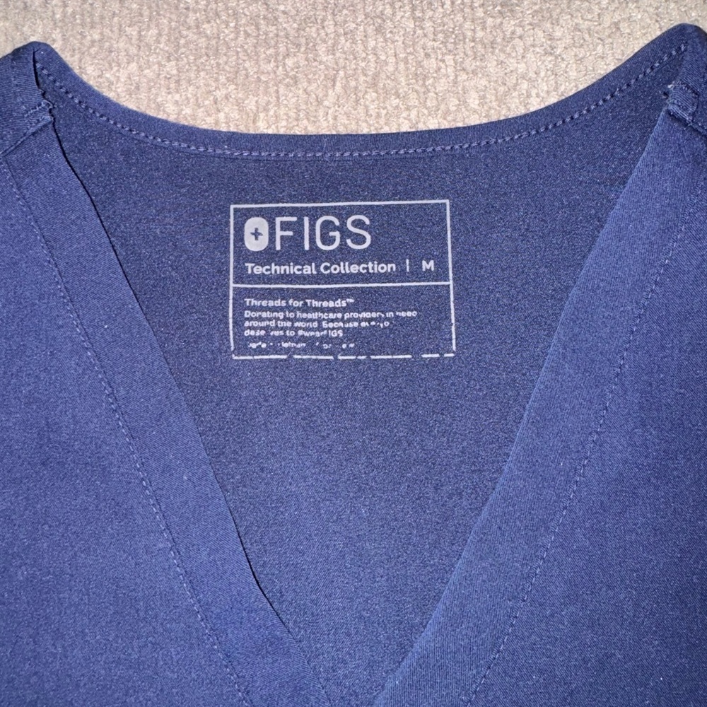 Navy Blue Medium Figs Scrub Top